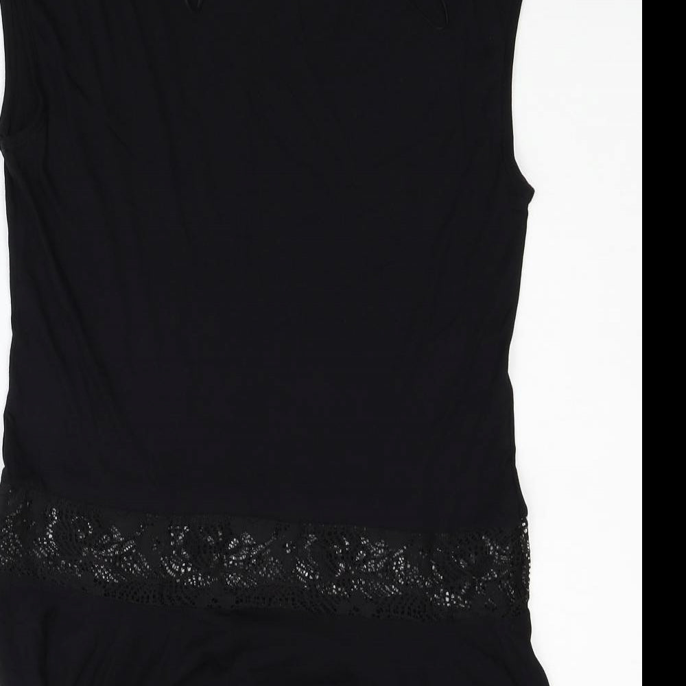 George Womens Black Basic T-Shirt Size 10