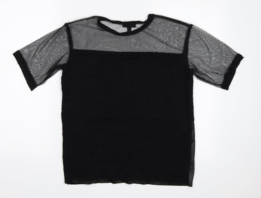 Womens UK Size 8 Topshop Black Basic Blouse
