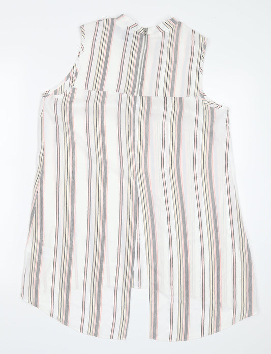 Primark Womens White Striped Basic Blouse Size 12