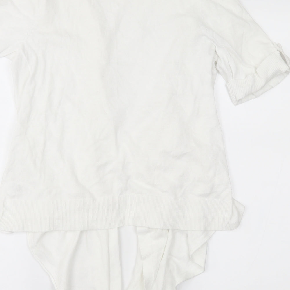F&F Womens White Cardigan Jumper Size 10
