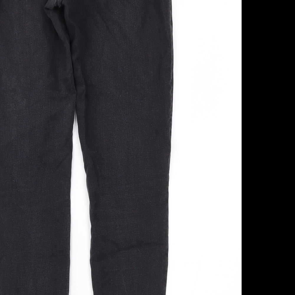 Brand and care label for Denim & Co. women’s black denim jegging jeans, size UK 12, 26-inch leg