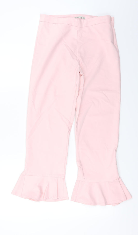 Womens UK Size 10 Stradivarius Regular Fit Pink Trousers
