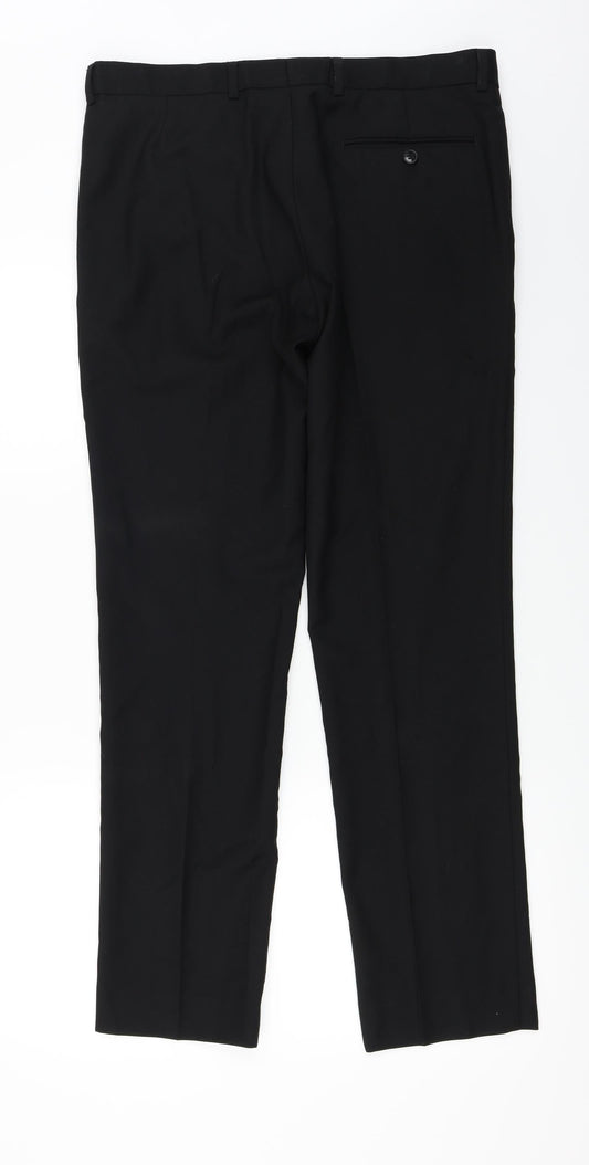 Preworn Mens Black Trousers Size 34 in L28 in