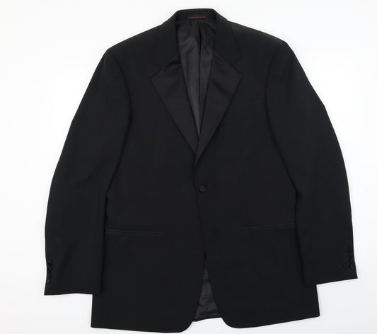 Mens UK Size L 1860 Menswear Regular Black Suit Jacket