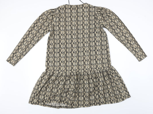 Primark Womens Beige Animal Print A-Line Size 8