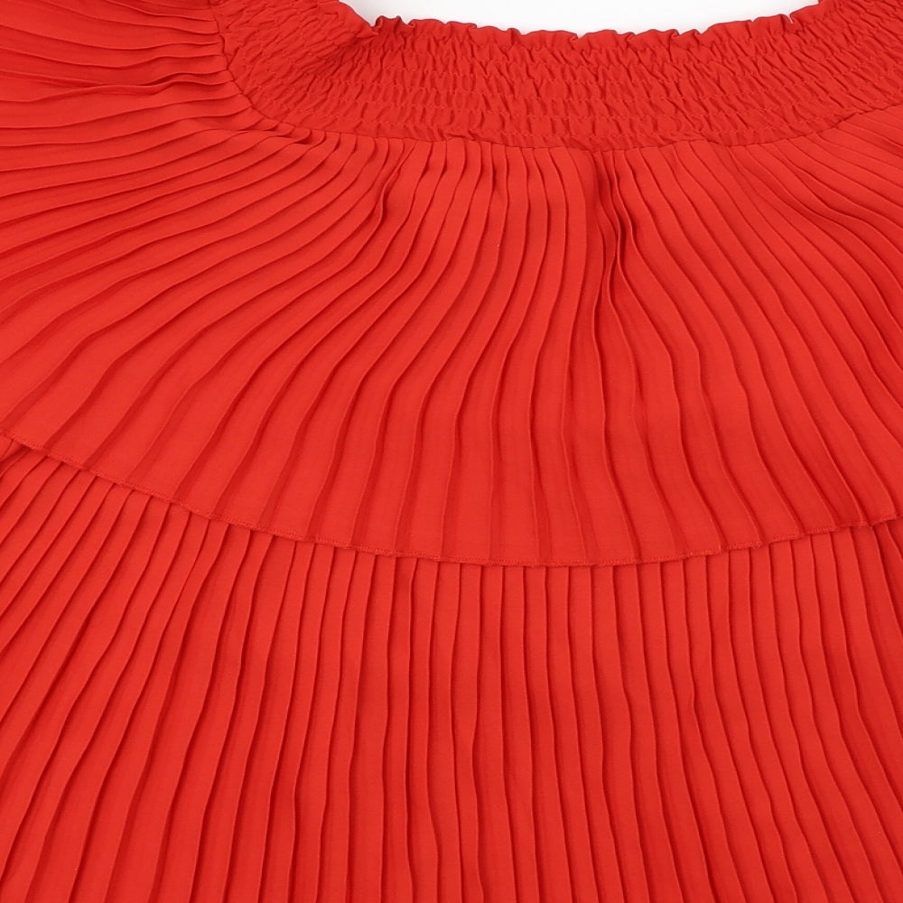 F&F Womens Red Basic Blouse Size 10