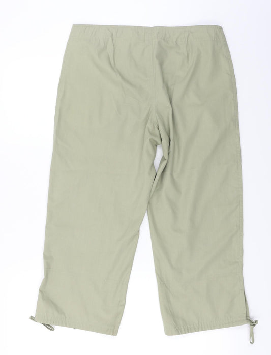 Authentic Womens Green Floral Trousers Size 10 L20 in