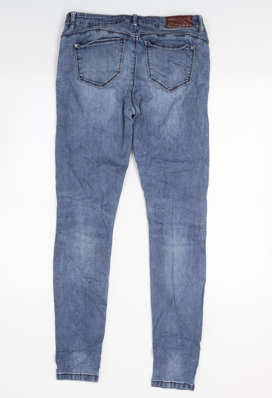 Back view of Only women’s blue denim skinny jeans, size UK 26, 27-inch leg