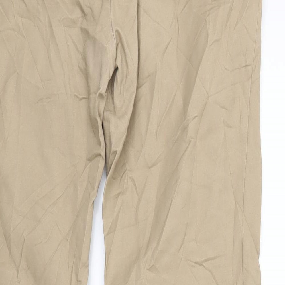 Womens UK Size 12 Zara Regular Fit Beige Trousers