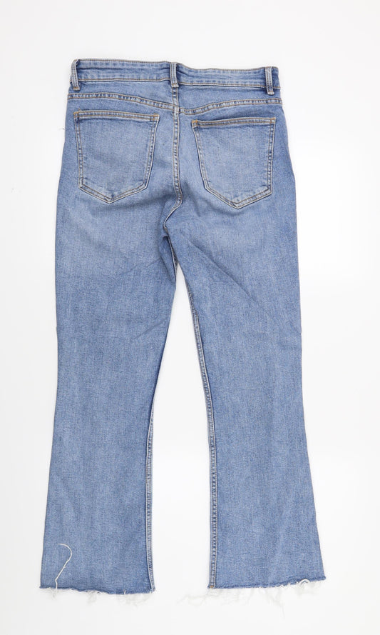 Zara Womens Blue Denim Bootcut Jeans Size 12 L24 in