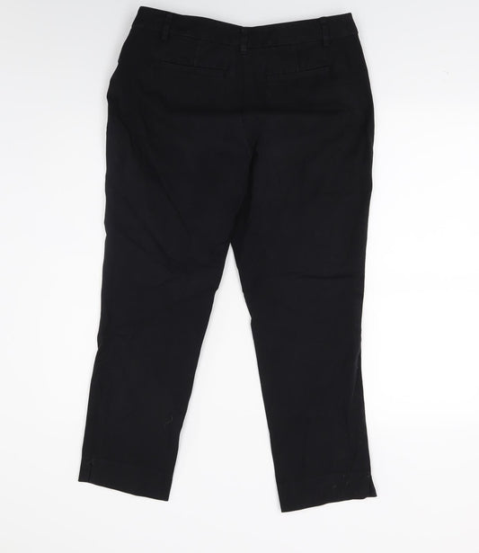 Dalia Womens Black Capri Trousers Size 14 L22 in