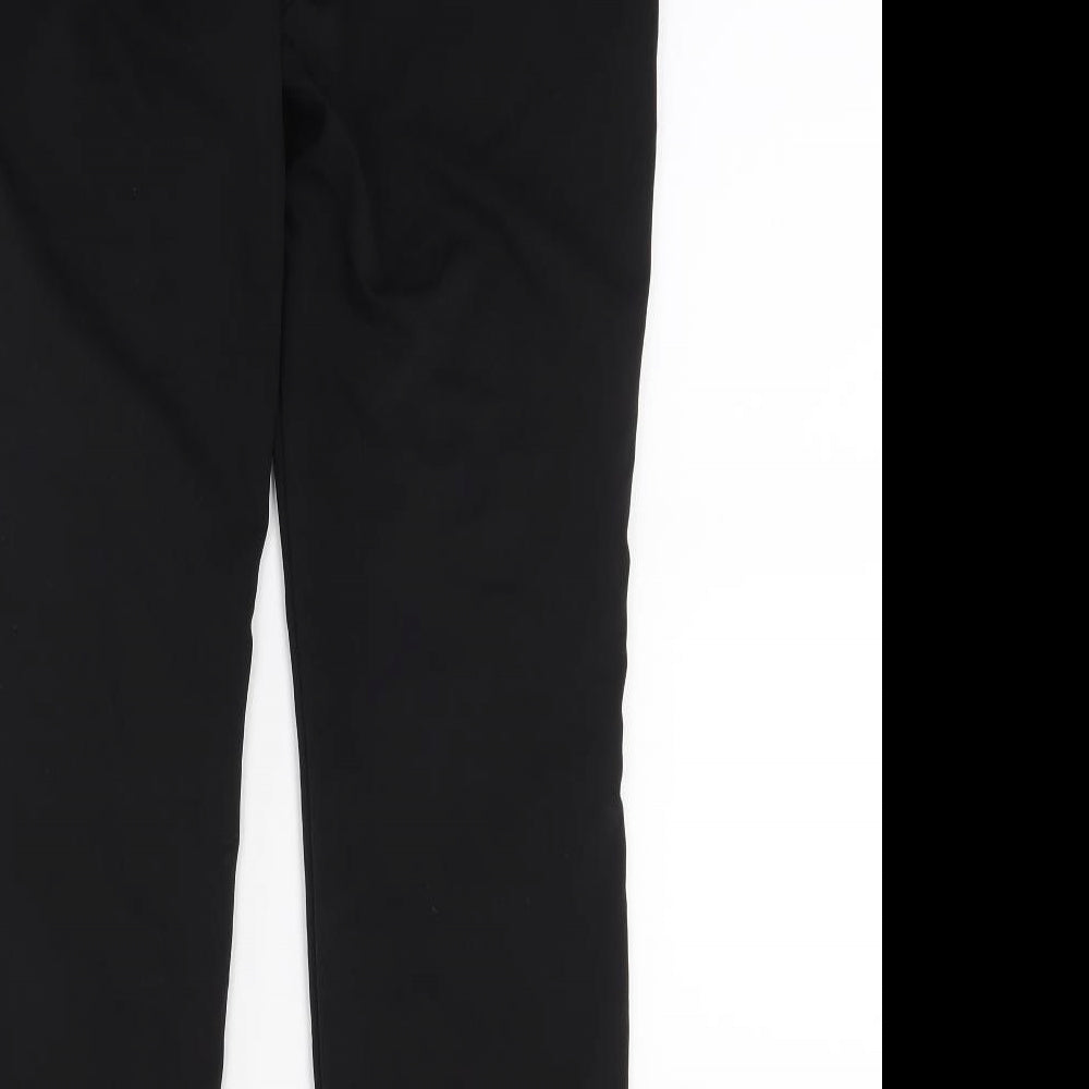 Womens UK Size 10 Papaya Regular Fit Capri Black Trousers