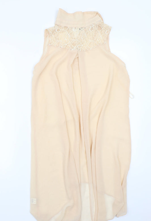 Womens UK Size 10 NEXT Beige Basic Blouse