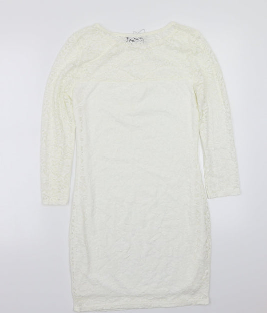 Back view of Club L women’s white a-line, size UK 10