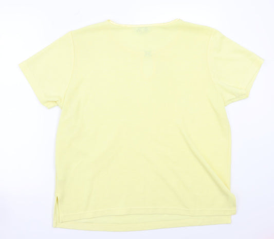 Womens UK Size M Carolyn Taylor Yellow Basic T-Shirt