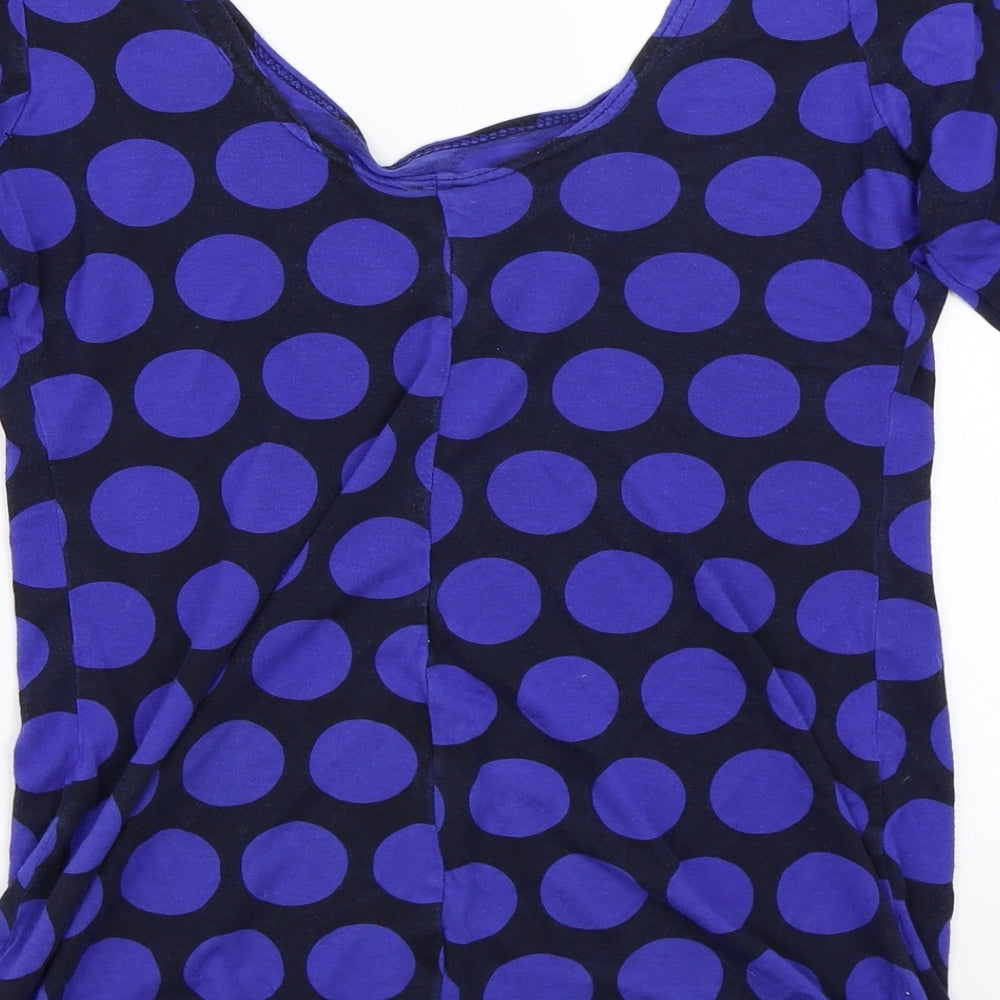 Womens UK Size 14 Internationale Blue Basic T-Shirt