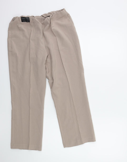 Additional front view of Classics women’s beige trousers, size UK 10, 26-inch leg