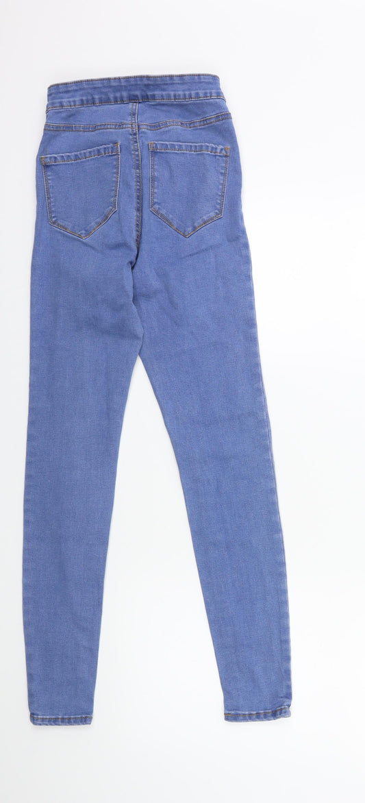 Denim & Co. Womens Blue Denim Skinny Jeans Size 6 L26 in