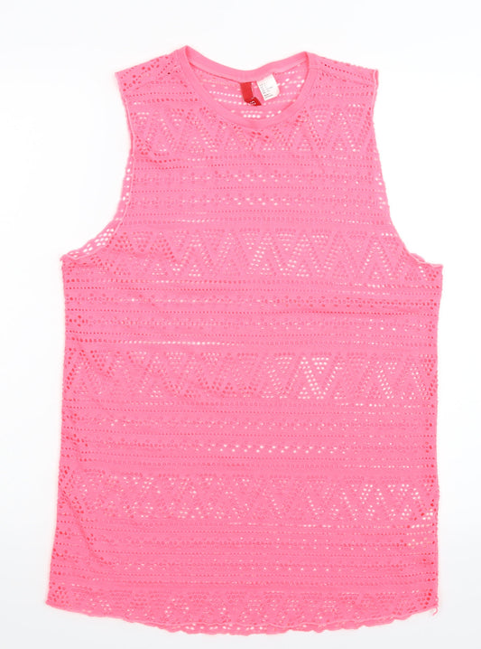 Womens UK Size S Divided Pink Basic Tank