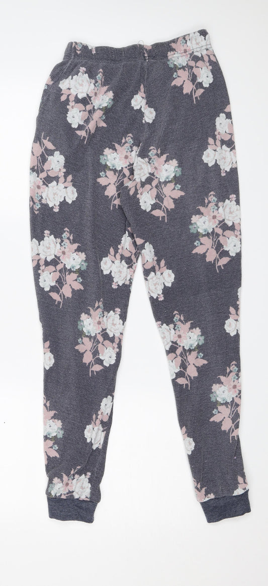 Nutmeg Womens Purple Floral  Sweatpants Trousers Size 6 L26 in