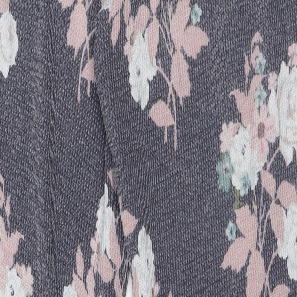 Nutmeg Womens Purple Floral Sweatpants Trousers Size 6 L26 in