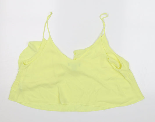 Primark Womens Yellow Cropped Blouse Size 16