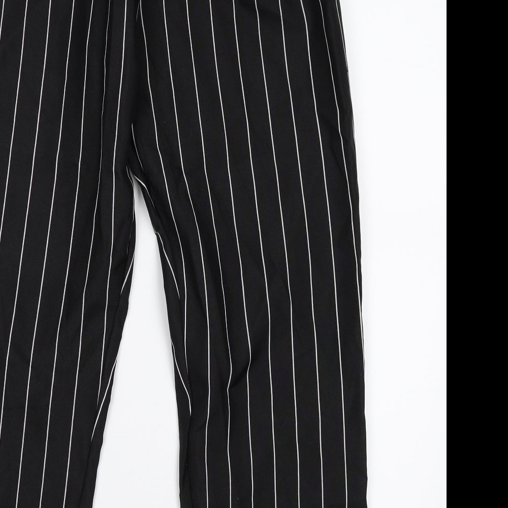 Womens UK Size L Preworn Regular Fit Black Trousers