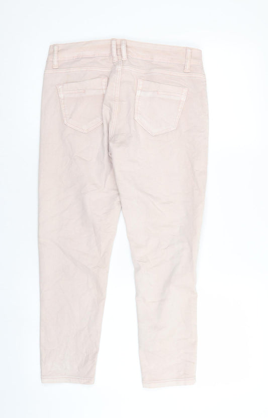 Preworn Womens Pink Denim Straight Jeans Size 28 in L24 in - Faded Pink colour