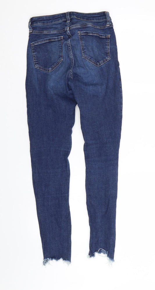 Denim & Co. Womens Blue Denim Tapered Jeans Size 6 L28 in