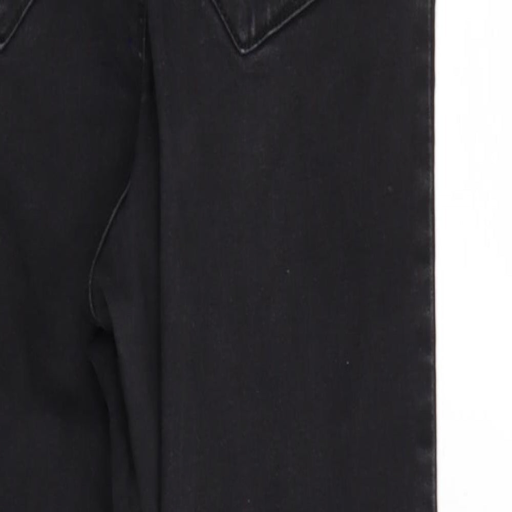 Denim & Co. Womens Black Denim Tapered Jeans Size 14 L27 in