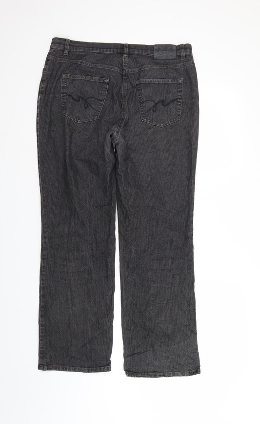 Gerry Weber Womens Black  Denim Straight Jeans Size 34 in L29 in