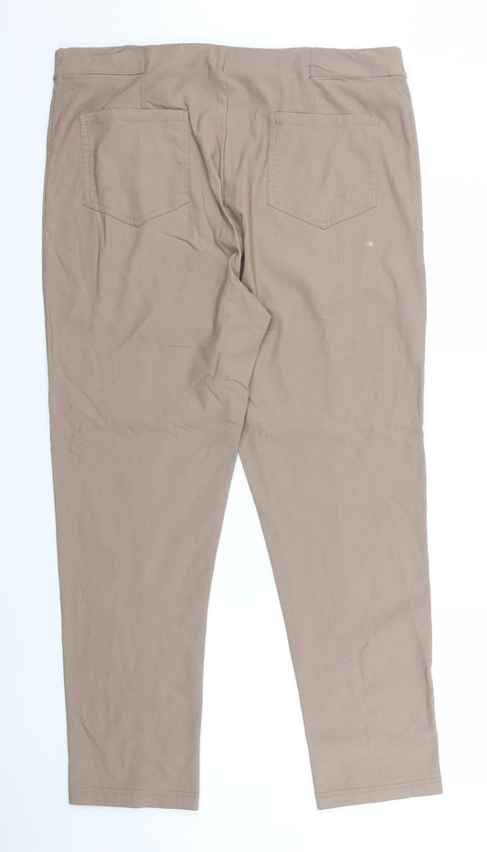 Womens UK Size 20 Preworn Regular Fit Beige Trousers
