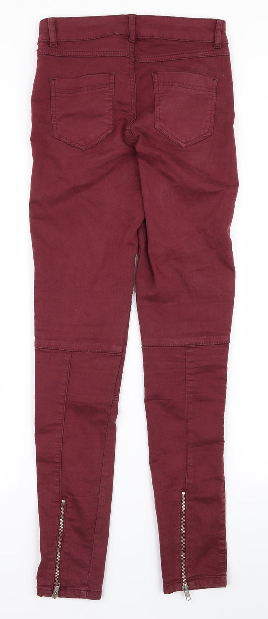 Womens UK Size 8 Topshop Regular Fit Red Trousers