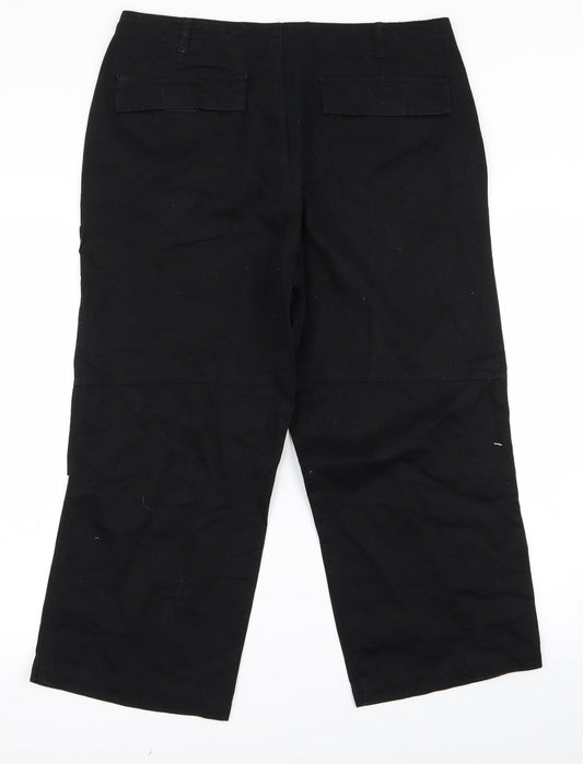 Womens UK Size 34 Preworn Regular Fit Black Trousers