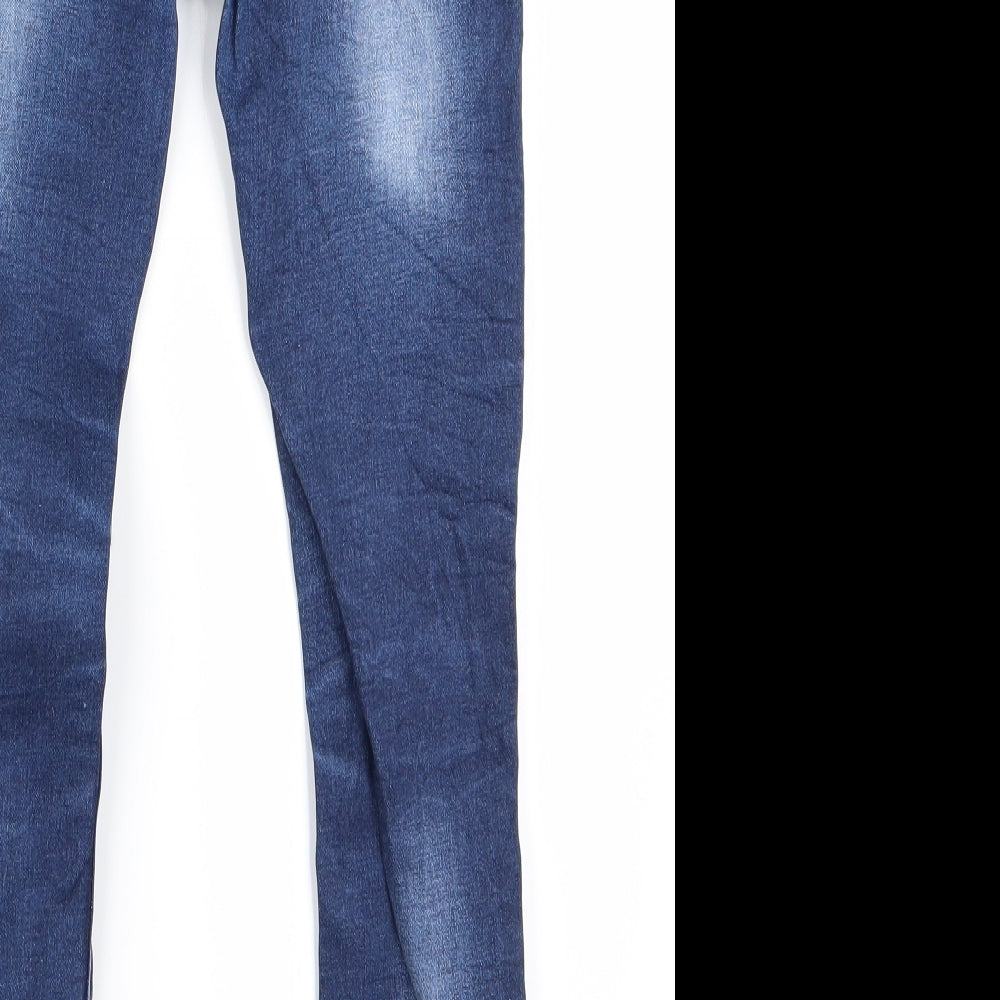 Womens UK Size 8 Preworn Regular Fit Skinny Blue Jeans