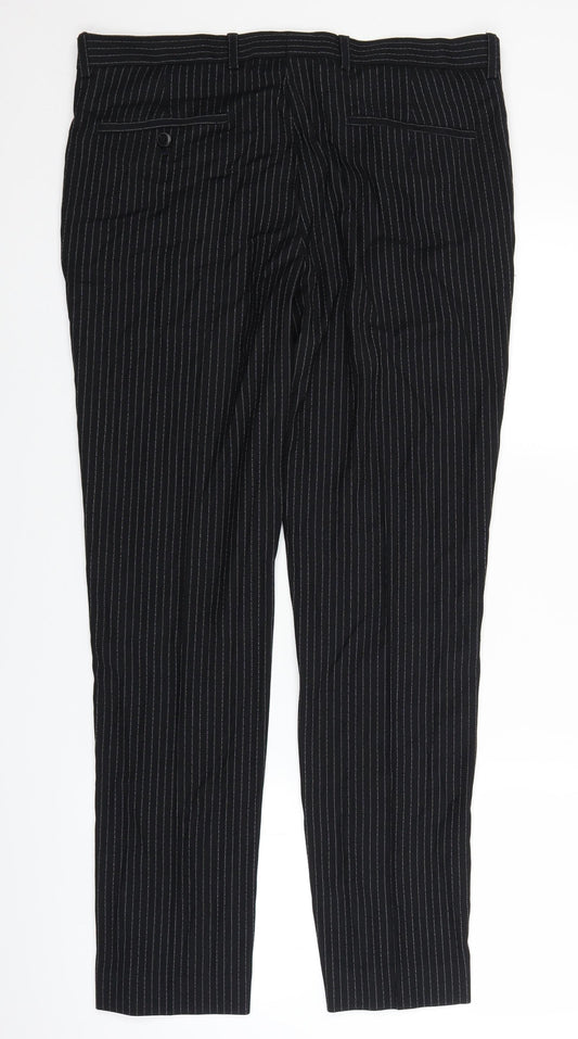 Womens UK Size 34 in River Island Regular Fit Black Trousers