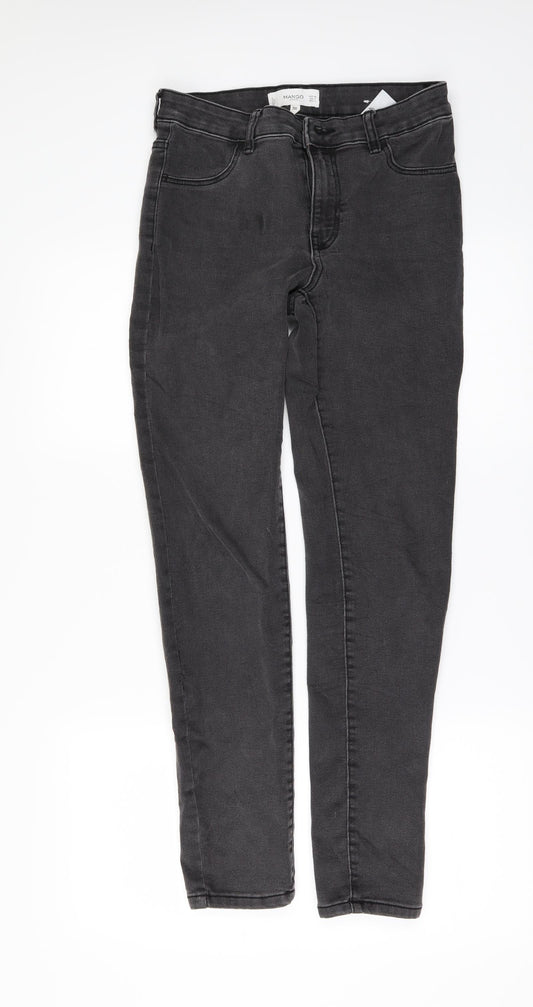 Womens UK Size 8 Mango Regular Fit Skinny Black Jeans