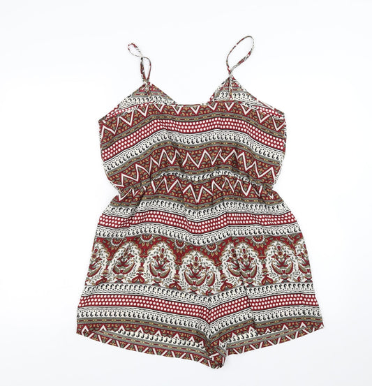 Staring at Stars Womens Multicoloured Floral  Playsuit One-Piece Size L