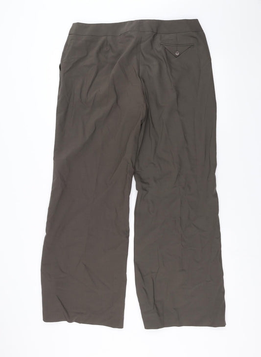 Womens UK Size 16 Marks and Spencer Regular Fit Green Trousers