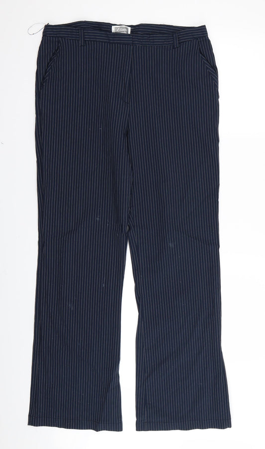 Womens UK Size 16 Etam Regular Fit Blue Trousers