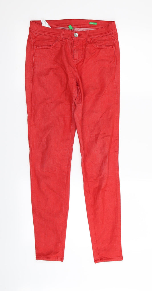Womens UK Size 26 in United Colors of Benetton Regular Fit Skinny Red Jeans