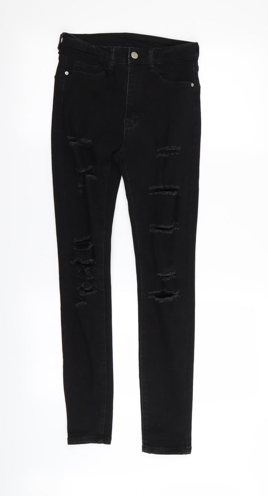 SHEIN Womens Black Skinny Jeans Size XS L27 in - RIPPED JEANS