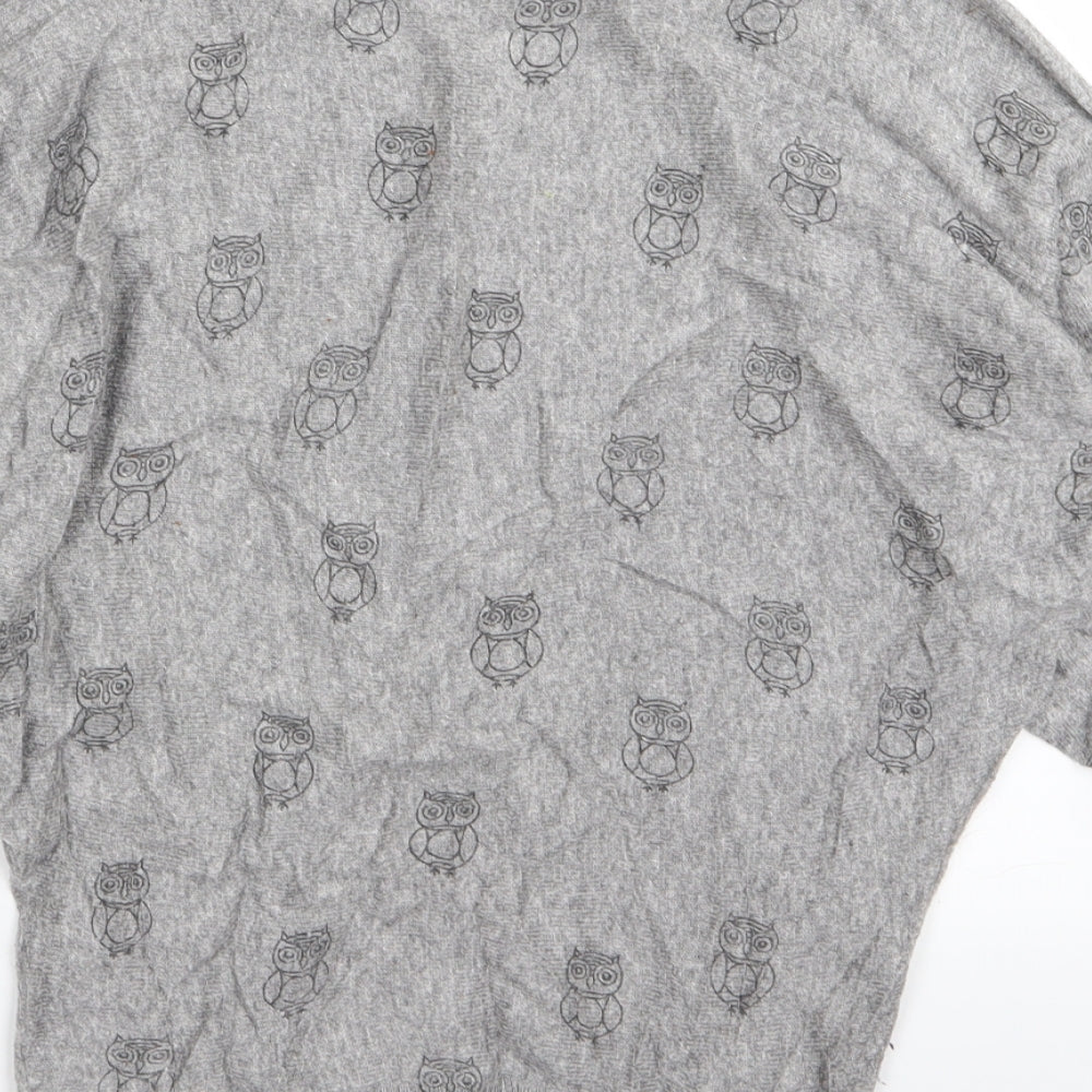 Womens UK Size 8 New Look Grey Basic T-Shirt
