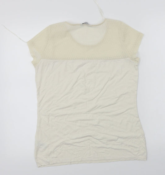 George Womens Ivory Basic T-Shirt Size 10