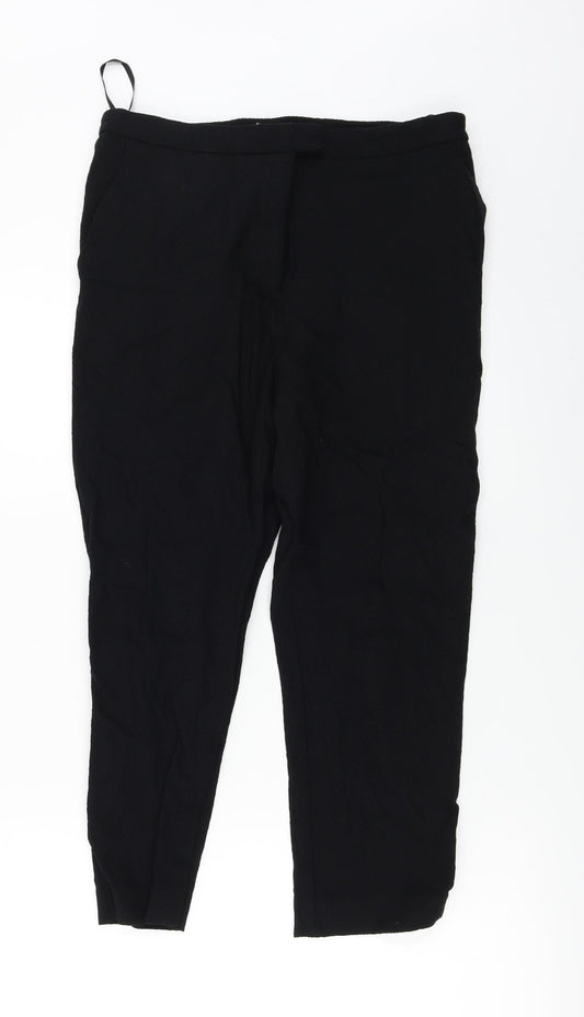 Womens UK Size 14 Warehouse Regular Fit Black Trousers