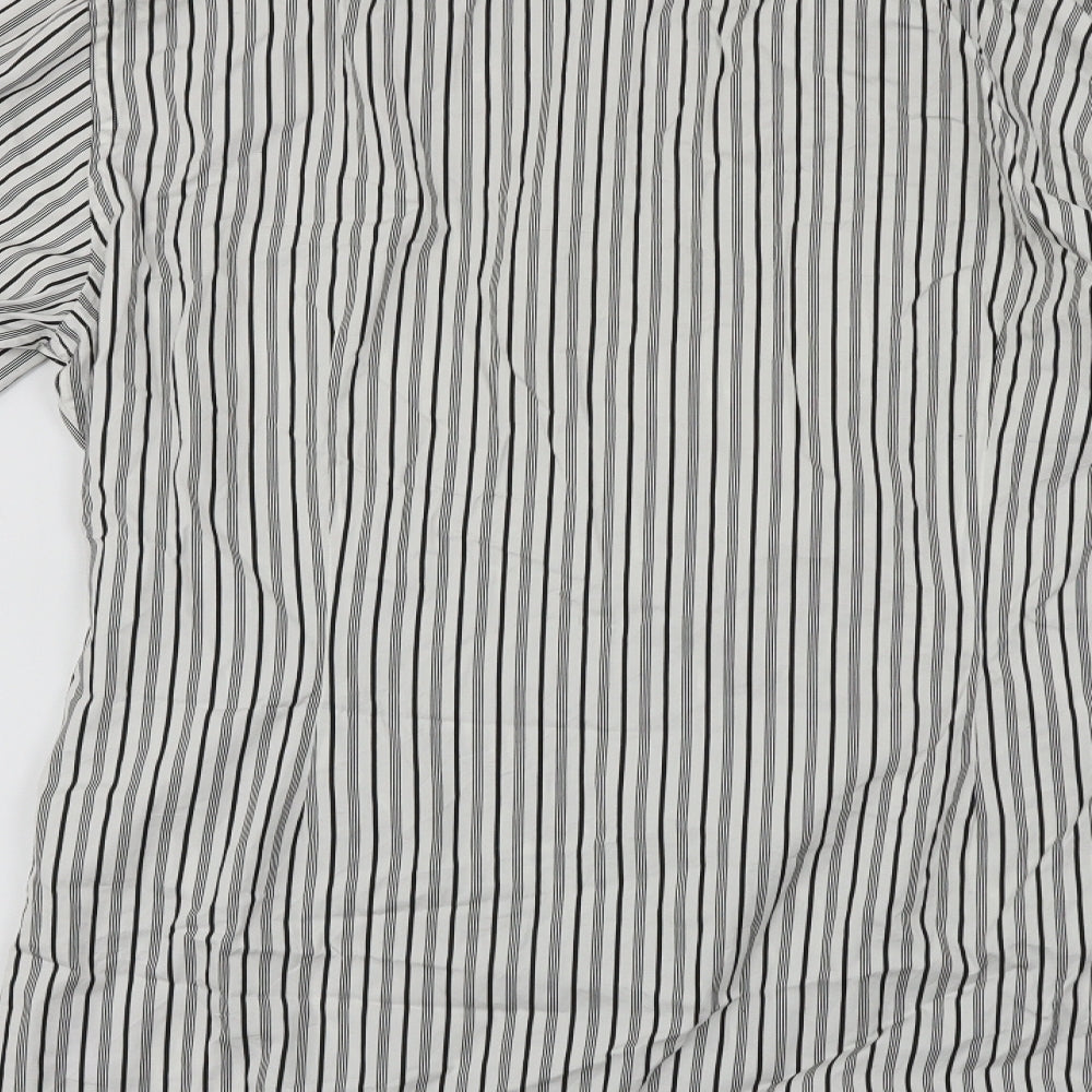 Sartorial Mens White Striped Button-Up Size XL