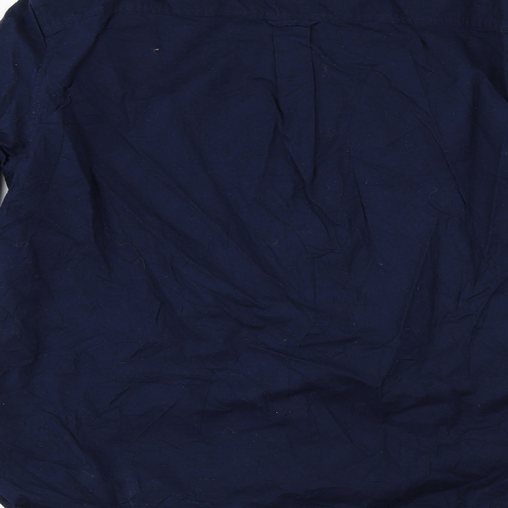 Mens UK Size L Burton Blue Button-Up Long Sleeve Casual Shirt