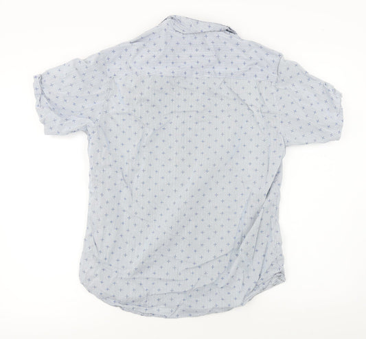 Topman Mens Blue Button-Up Size M