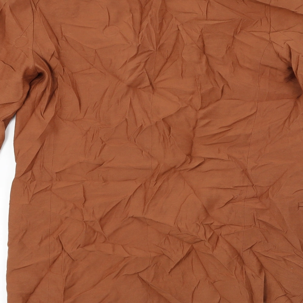 Topshop Womens Brown Jacket Blazer Size 8