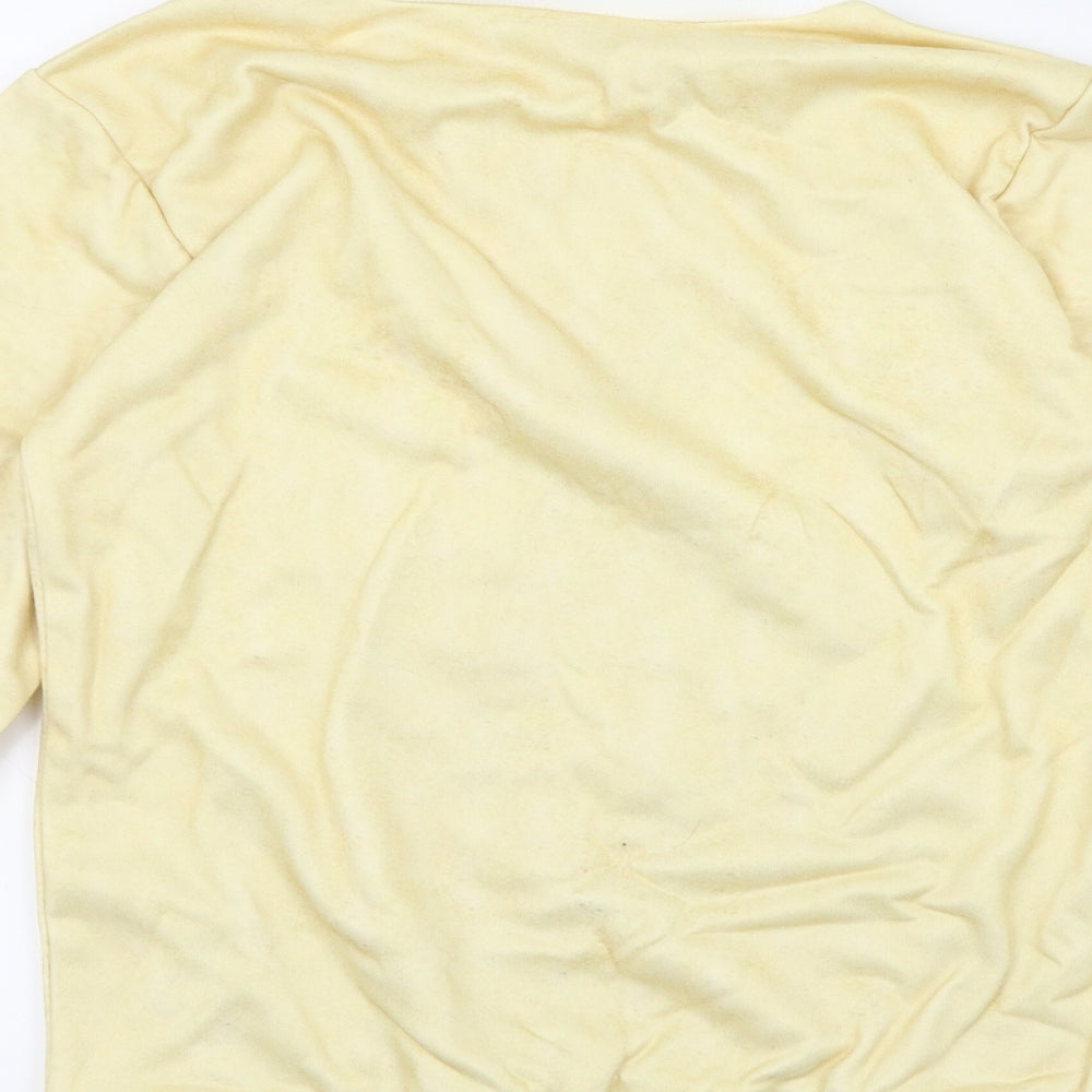 Preworn Girls Yellow Pullover Jumper Size M - cats
